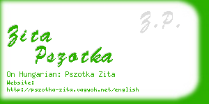 zita pszotka business card